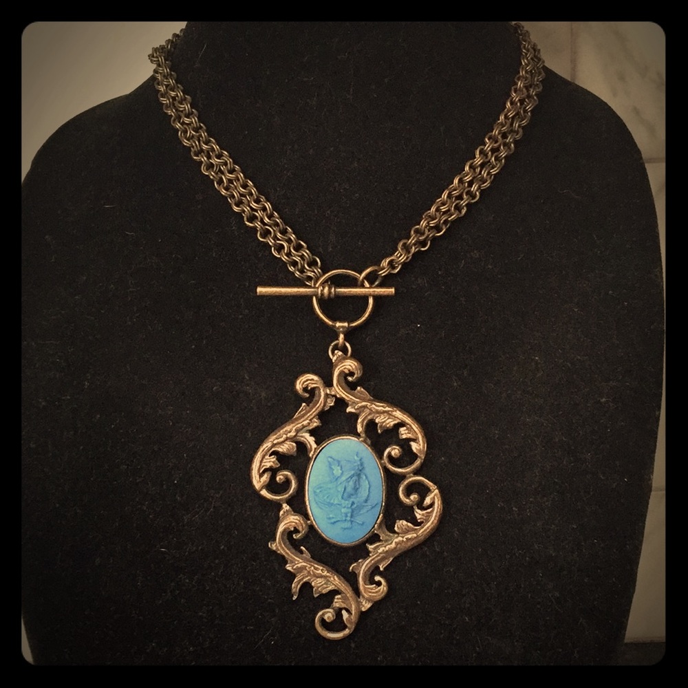 Cameo Updated! Unique toggle lariat-type necklace
